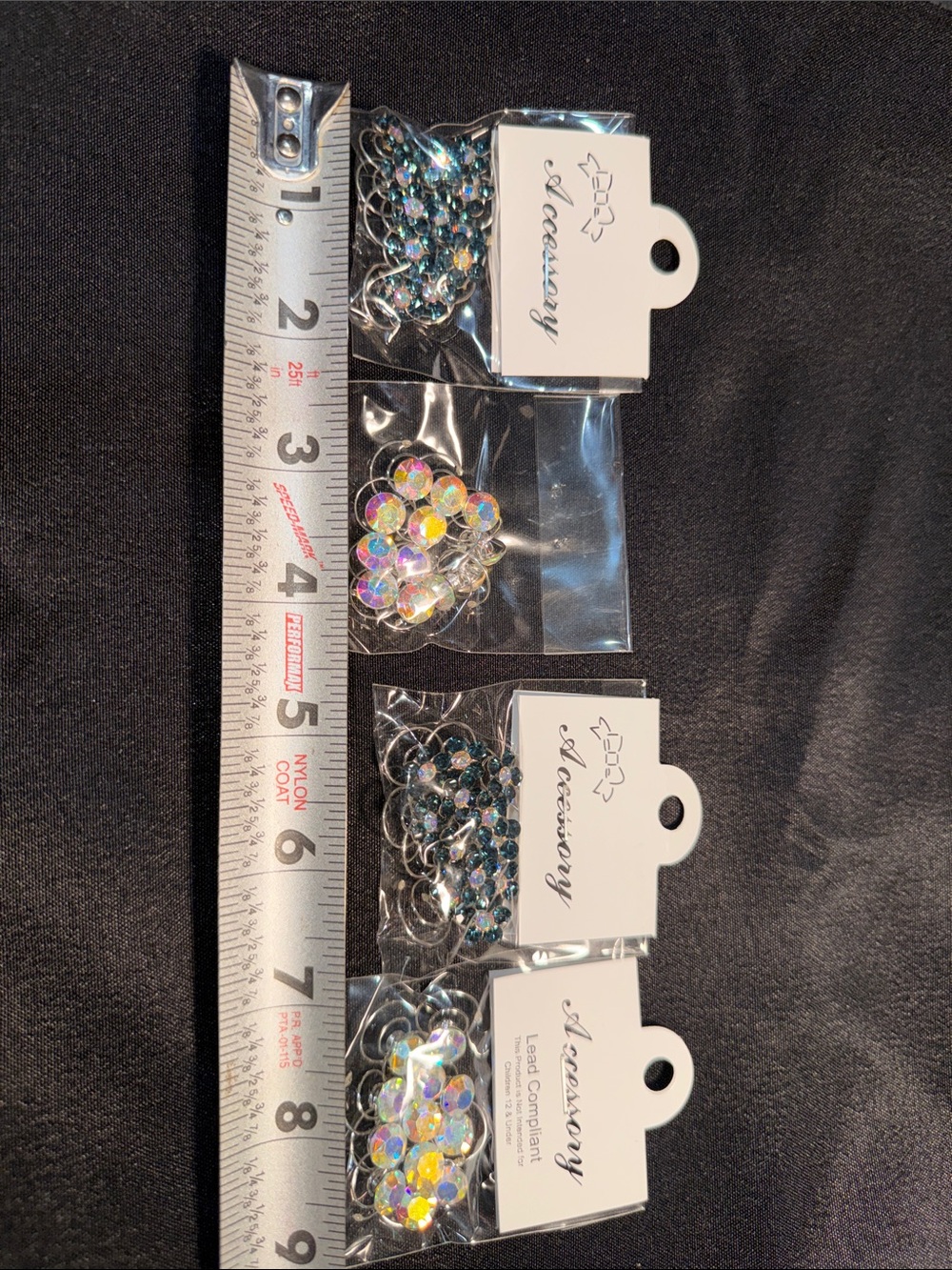 Iridescent Crystal Hair Pins - Multicolor Sparkle